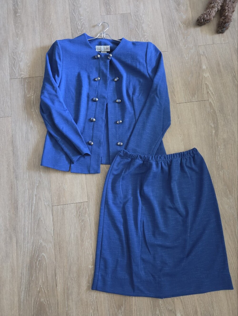 Classic Royal Blue Two-Piece Skirt Set by Pablo Collection Womens Sz 12